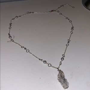 Crystal silver necklace